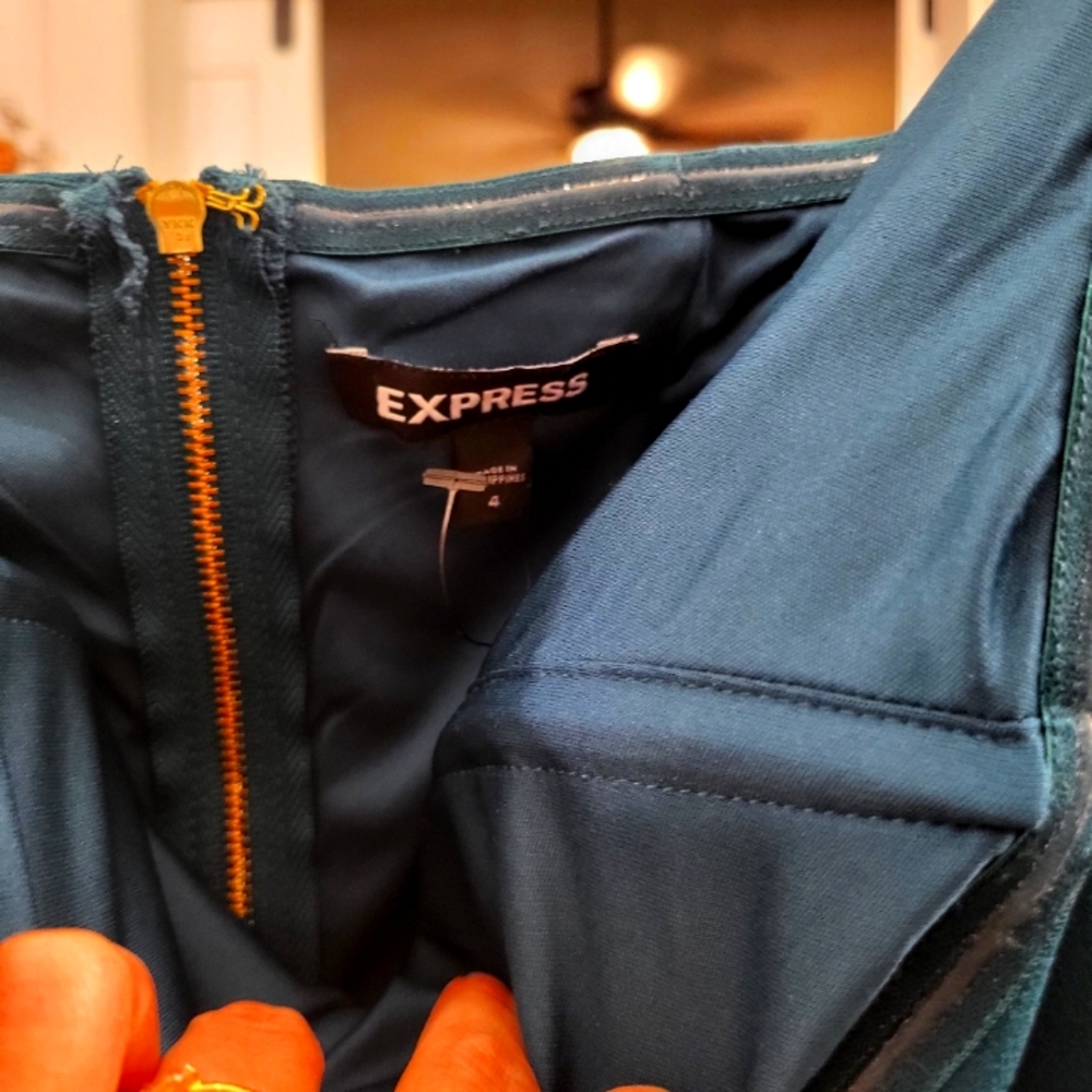 Express green strapless jumpsuit